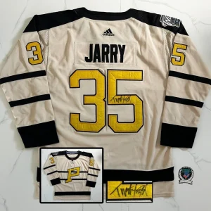 Tristan Jarry Signed Jersey 2023 Winter Classic Pittsburgh Penguins Beckett B...