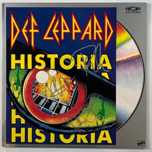 Def Leppard JSA Signed Autograph Hysteria Laser Disc Cover