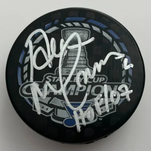 AL MACINNIS SIGNED ST LOUIS BLUES 2019 STANLEY CUP PUCK w/PROOF & BECKETT COA