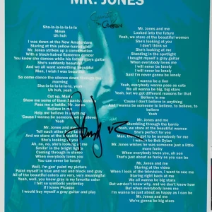 Adam Duritz Counting Crow Signed JSA Autograph Lyric Sheet Mr. Jones