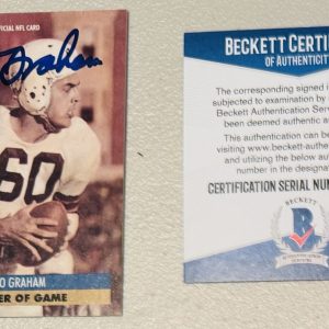 Otto Graham Signed Autographed 1991 Pro Set Card #4 BAS Beckett Certified