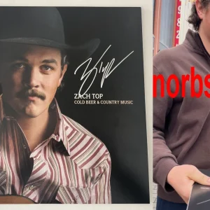 ZACH TOP SIGNED COLD BEER & COUNTRY MUSIC VINYL ALBUM LP w/EXACT PROOF & COA