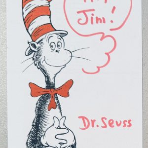 Dr Seuss Signed Autographed 5.5 x 8.5 Print Full JSA Letter Cat In The Hat
