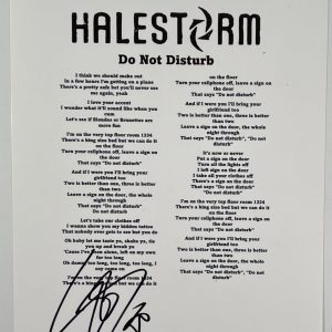 Hailstorm Lzzy Hale JSA Autograph Signed Music Lyric Sheet I Gett Off