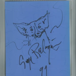 GEORGE RODRIGUE SIGNED ORIGINAL BLUE DOG SKETCH PSA DNA (D) 1999