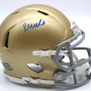 Xavier Watts Signed Notre Dame Irish Mini Football Helmet w/Beckett COA BR32643
