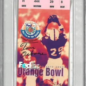 TOM OSBORNE SIGNED 1998 ORANGE BOWL TICKET PSA DNA 1/2/1998 HUSKERS CHAMPS
