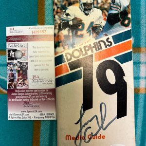 LARRY CZONKA MIAMI DOLPHINS SIGNED AUTOGRAPHED 79 MEDIA GUIDE JSA COA