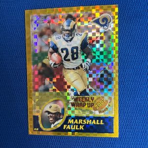 2003 TOPPS CHROME MARSHALL FAULK RAMS WEEKLY WRAP UP GOLD XFRACTOR #152 /101