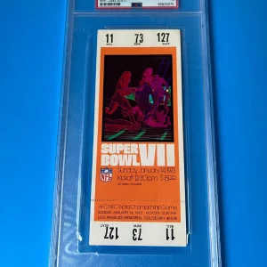 Super Bowl VII Dolphins Undefeated Season 17-0 Redskins Full Ticket PSA 4