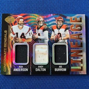 2020 PANINI ILLUSIONS LINEAGE BENGALS JOE BURROW DALTON ANDERSONTRIPLE JERSEY L1