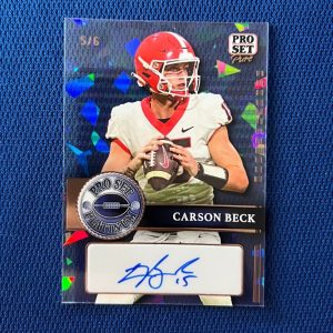 2023 LEAF PRO SET PURE CARSON BECK GEORGIA BULLDOGS AUTO SIGNED RC 5/6 #P-CB1