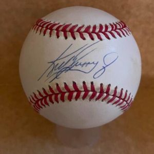 KEN GRIFFEY JR. MARINERS SIGNED VINTAGE A.L. BASEBALL BECKETT AUTH