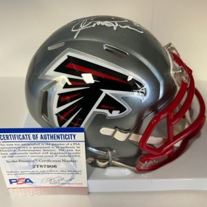 ANDRE RISON ATLANTA FALCONS #80 SIGNED AUTOGRAPHED LUNAR MINI HELMET PSA COA *