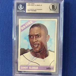 1966 TOPPS SANDY ALOMAR JR ATLANTA BRAVES SIGNED AUTOGRAPHED CARD #428 BECKETT