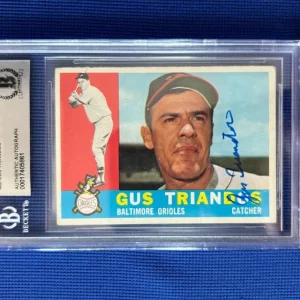 1960 TOPPS GUS TRIANDOS BALTIMORE ORIOLES SIGNED AUTOGRAPHED #60 CARD BECKETT