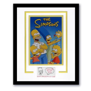 Matt Groening "The Simpsons" AUTOGRAPH Signed Sketch Framed 11x14 Display B ACOA