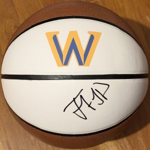 Trayce Jackson Davis Signed Autographed Warriors Logo Basketball JSA COA