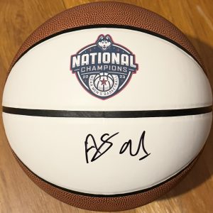 Adama Sanogo Signed Autographed UConn Huskies Logo Basketball JSA COA