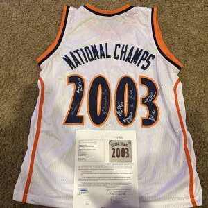 2003 SYRACUSE ORANGE BASKETBALL SIGNED AUTOGRAPH JERSEY JSA LETTER COA MELO ETC