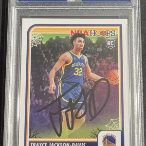 Trayce Jackson Davis Signed 2023-2024 NBA Hoops Rookie Card PSA/DNA Slabbed