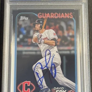 David Fry Signed Auto 2024 Topps Rookie Card Cleveland Guardians PSA/DNA Slabbed