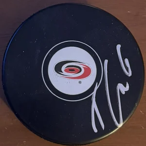 Tim Gleason Signed Autographed Carolina Hurricanes Logo Hockey Puck Beckett COA