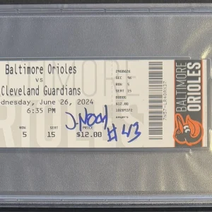 Jhonkensy Noel Signed Cleveland Guardians MLB Debut Ticket Full PSA/DNA Slabbed