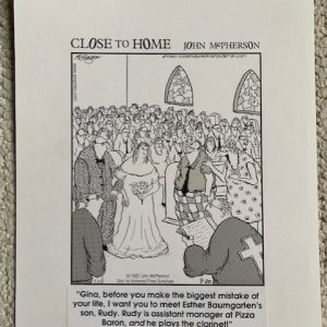 CLOSE TO HOME JOHN MCPHERSON ORIGINAL SIGNED PEN+INK ART DAILY 1997+COA WEDDING