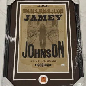 Jamey Johnson Signed Custom Framed Hatch Print Debut Opry Poster JSA COA
