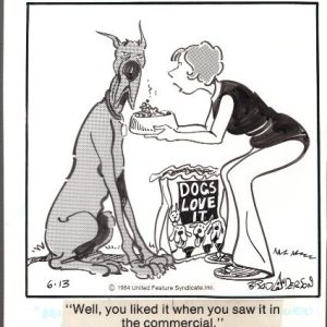 MARMADUKE ORIGINAL PEN+INK CARTOON ARK DAILY 1984 BRAD ANDERSON UNHAPPY DOG