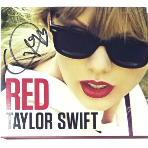 Taylor Swift REAL SIGNED Red CD + heart JSA LOA w/ original POP RARE Play.com