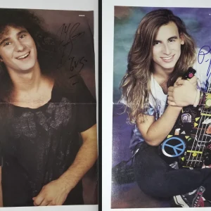 Mark Slaughter & P.J. Farley SIGNED Mag Foldout Poster COA Autographed Trixter
