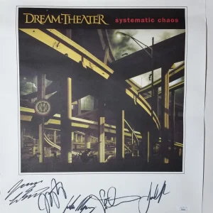 Dream Theater REAL hand SIGNED Systematic Chaos Promo Poster JSA COA Autographed
