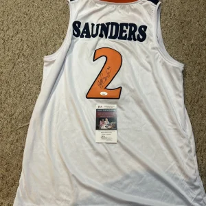 VIRGINIA CAVALIERS- ELIJAH SAUNDERS SIGNED AUTOGRAPH JERSEY JSA COA BASKETBALL