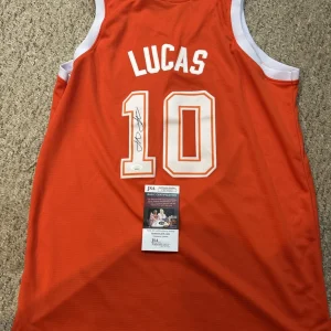 TEXAS LONGHORNS- JAI LUCAS SIGNED AUTOGRAPH JERSEY JSA COA MIAMI COACH