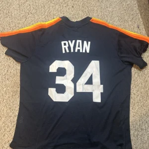 HOUSTON ASTROS- NOLAN RYAN SIZE XL THROWBACK JERSEY #34 BLUE MENS