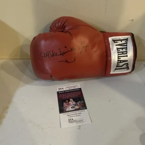 MICHAEL SPINKS JINX SIGNED AUTOGRAPH EVERLAST BOXING GLOVE JSA COA BOXER HOF