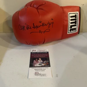 MICHAEL SPINKS JINX SIGNED AUTOGRAPH BOXING GLOVE JSA COA TITLE HOF BOXER