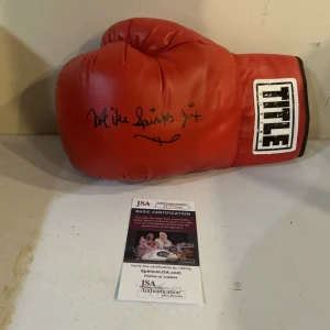 MICHAEL SPINKS JINX SIGNED AUTOGRAPH BOXING GLOVE JSA COA TITLE HOF BOXER