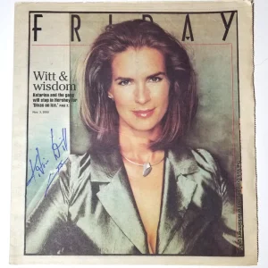 Katarina Witt SIGNED York Entertainment Guide Paper COA Figure Skater Olympics