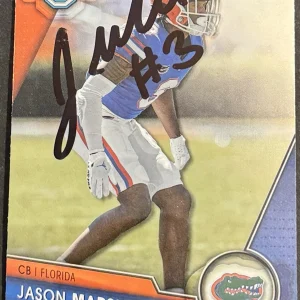 Jason Marshall Signed Florida 2023 Bowman Chrome U Rookie Card BAS Beckett