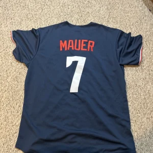 MINNESOTA TWINS- JOE MAUER SIZE LARGE L BASEBALL JERSEY MENS #7 BLUE HOF