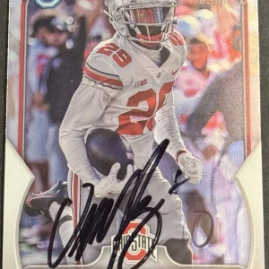 Denzel Burke Signed Ohio State 2022 Bowman Chrome U Rookie Card BAS Beckett