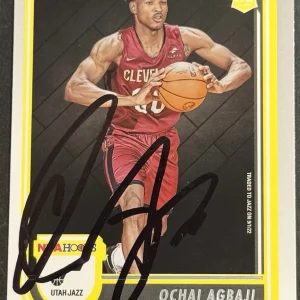 Ochai Agbaji Signed 2022-23 NBA Hoops Rookie Card Utah Jazz BAS Beckett COA