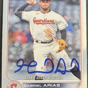 Gabriel Arias Signed 2022 Topps Chrome Rookie Card BAS Beckett COA Guardians