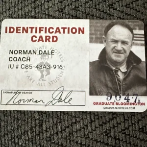 The Graduate Hotel Bloomington IN Key Card Hoosiers Gene Hackman Norman Dale