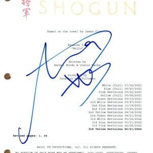 Anna Sawai SHOGUN Signed Autograph Pilot Episode Script Full Screenplay COA