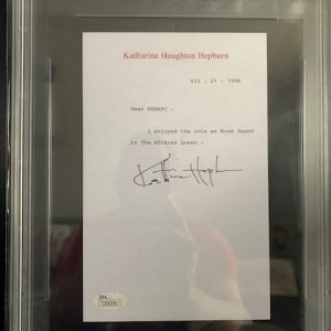 KATHARINE HEPBURN SIGNED LETTER ON LETTERHEAD AFRICAN QUEEN CONTENT JSA/PSA