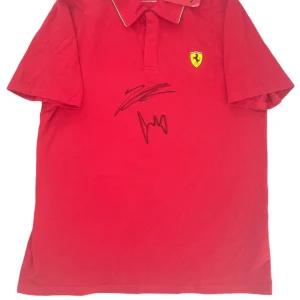 Charles Leclerc + Carlos Sainz Signed Official Scuderia Ferrari F1 Polo PSA AUTO